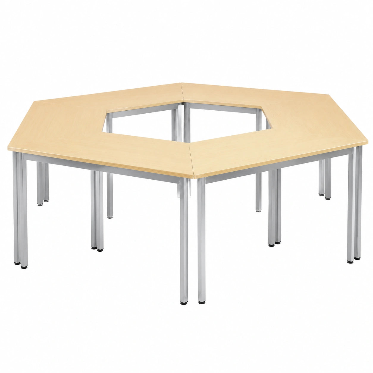 Tavolo multifunzionale a trapezio 120x60 cm, altezza 74 cm, grigio chiaro