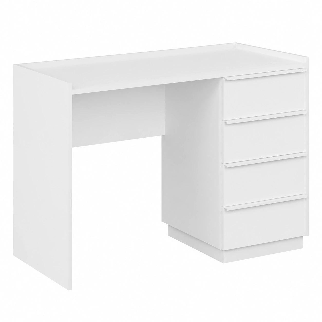 Scrivania Bianca Viktoria con 4 Cassetti, 110x45 cm, Ideale per Smart Working e Studio