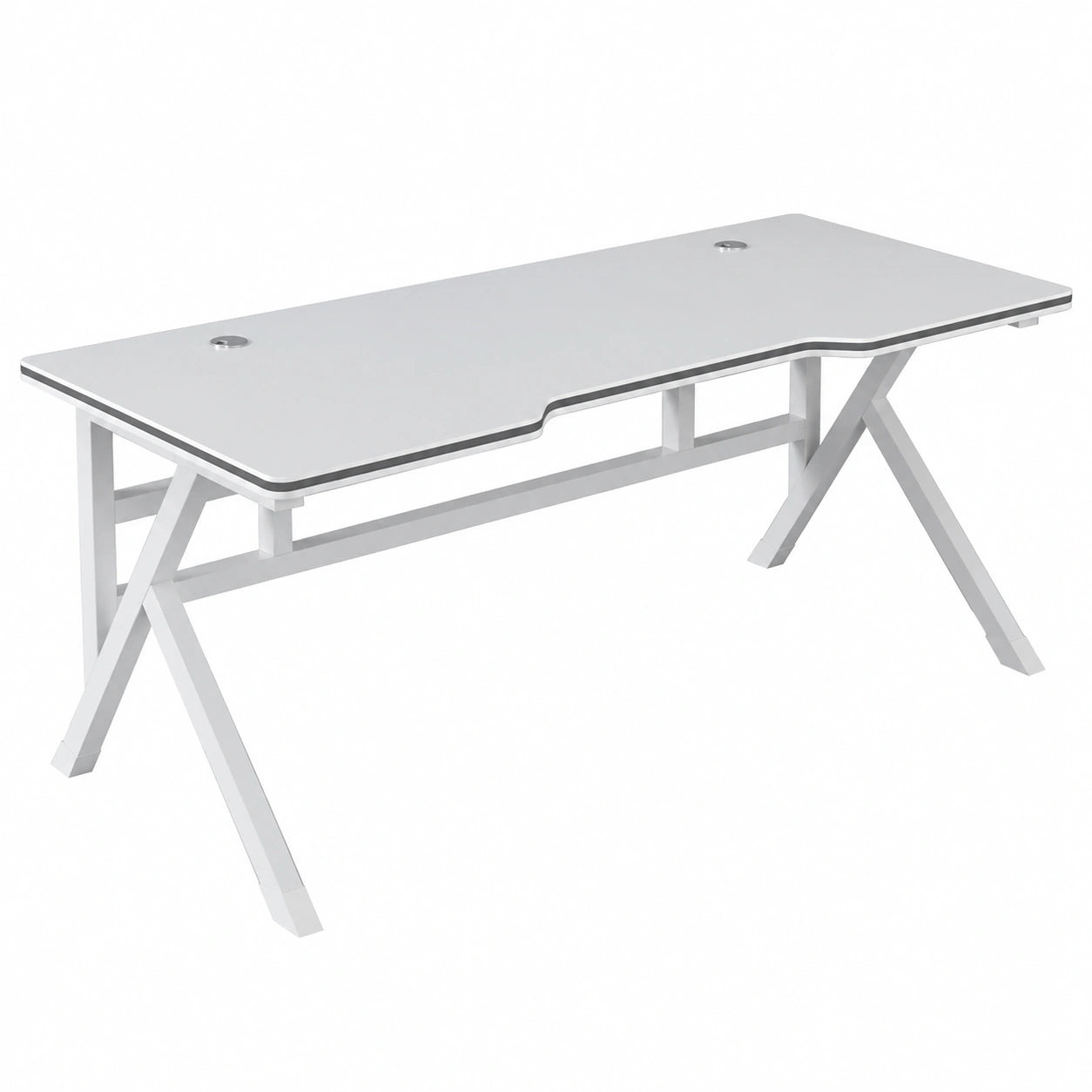 Scrivania da Gaming Bianca e Nera con Design Moderno, 100x60x74cm