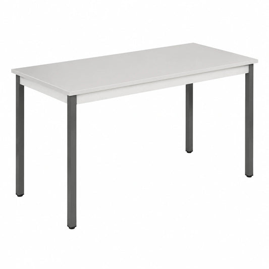 Tavolo rettangolare multifunzionale 120x60 cm, altezza 74 cm, grigio chiaro
