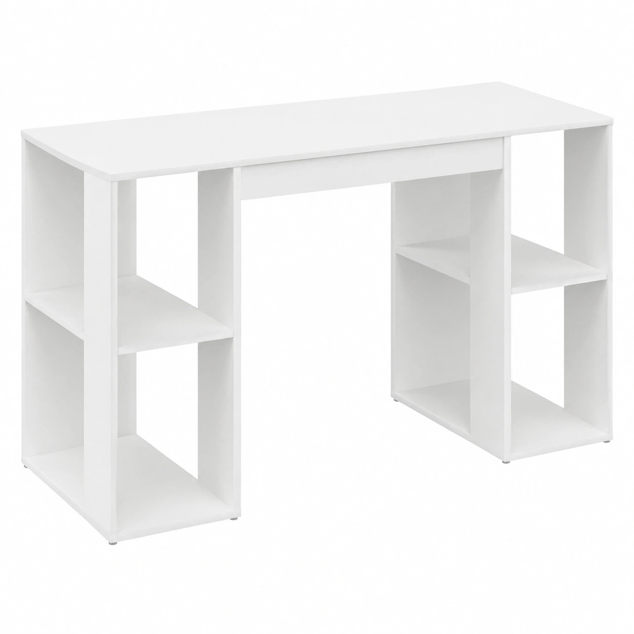 Scrivania Moderna in Legno Bianco 130x50,5x75 cm