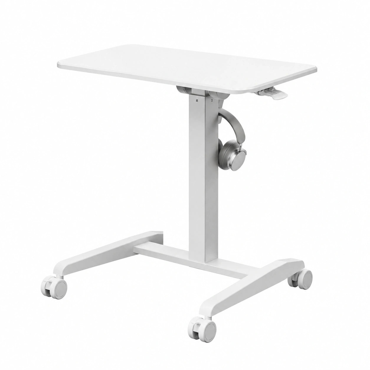 Scrivania Mobile SENSE7 con Ruote, Regolabile, Inclinabile, Bianco