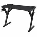 Scrivania Gaming RGB 120x60 cm con Porta Bicchiere e Gancio per Cuffie, Desk Ergonomico Nero per Gamer e Lavoro Intelligente