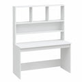 Scrivania Bianca con Mensole in Legno Multistrato 102x45x148 cm, Ideale per Ufficio e Casa