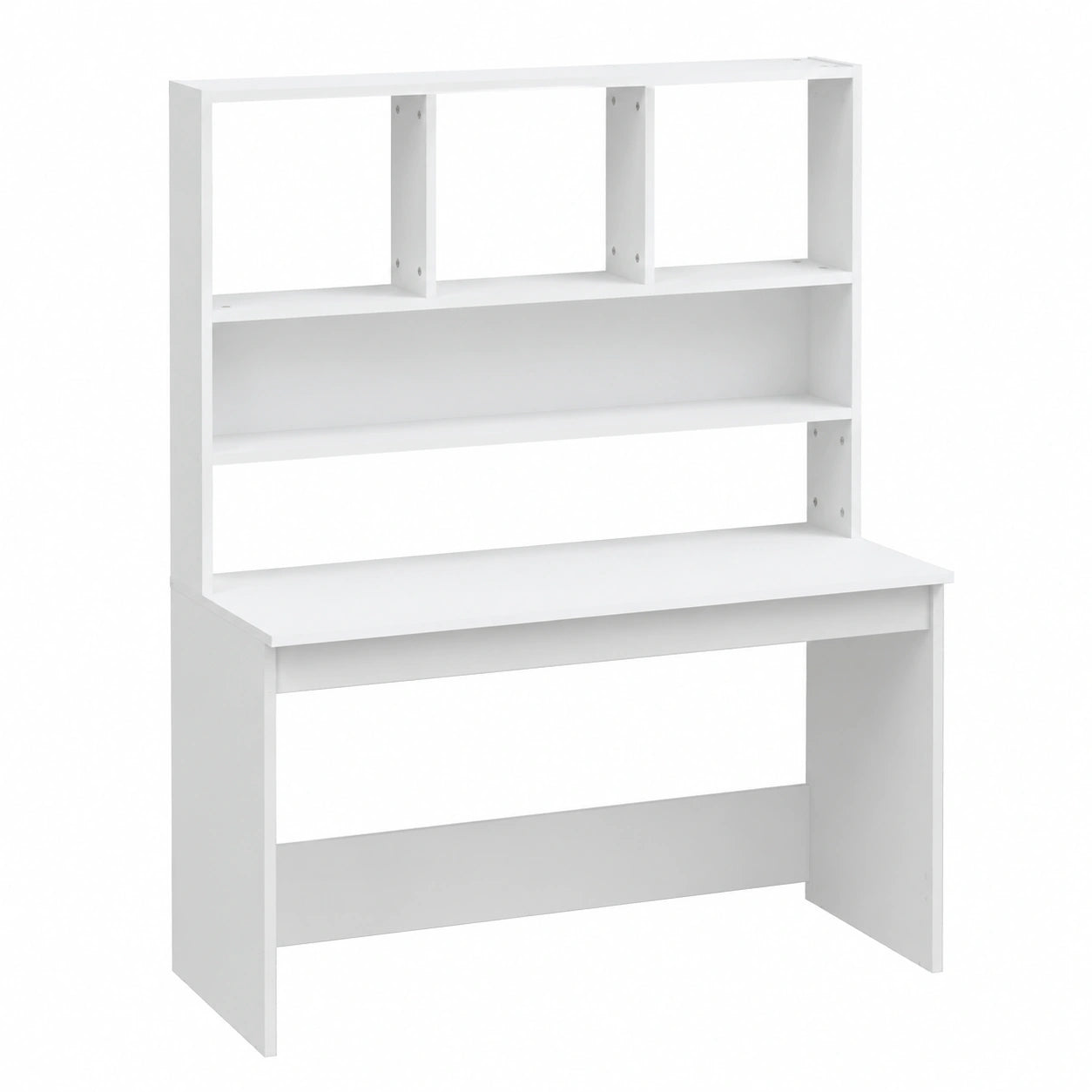 Scrivania Bianca con Mensole in Legno Multistrato 102x45x148 cm, Ideale per Ufficio e Casa