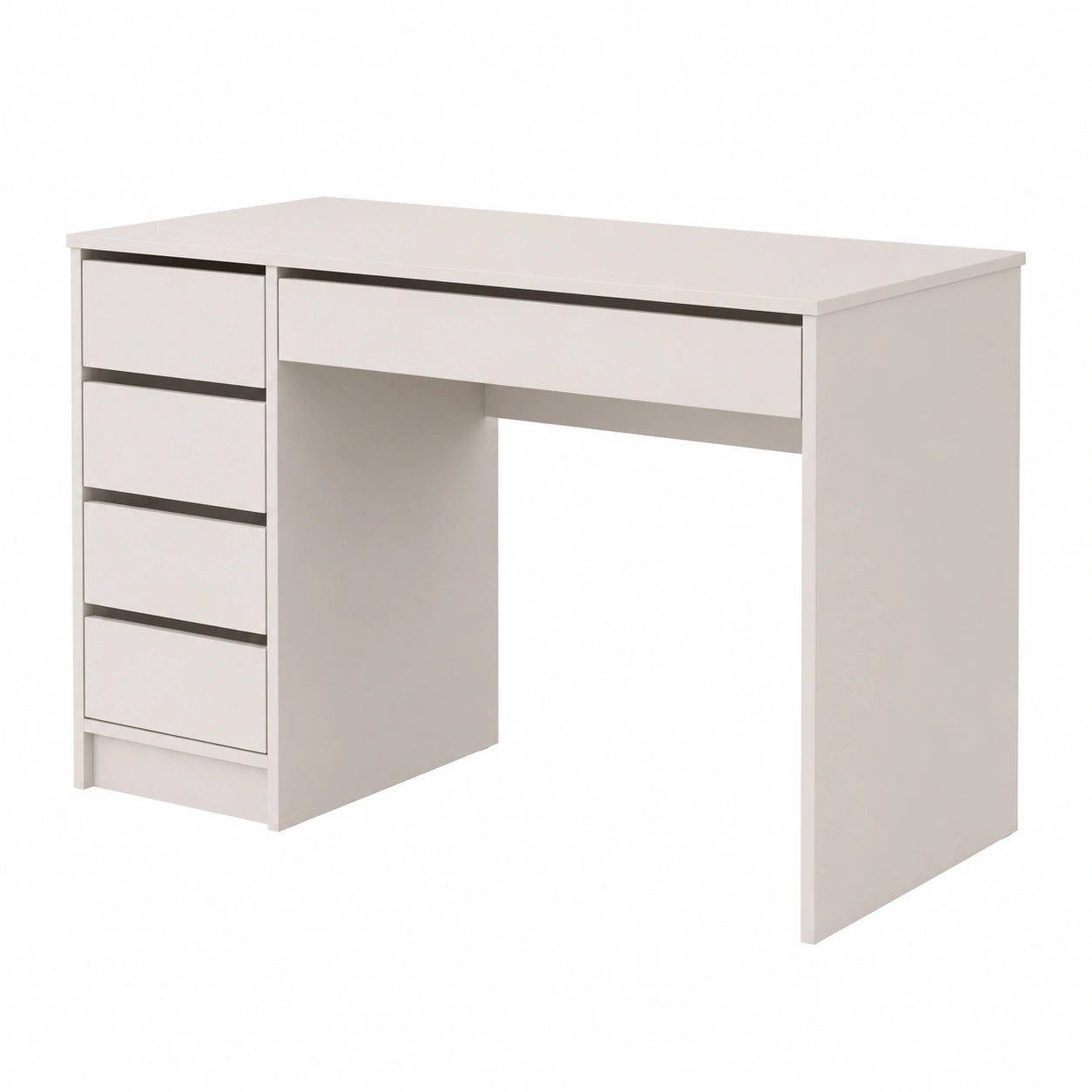 Scrivania Ufficio Moderna Beige 120cm con Cassetti Senza Maniglie