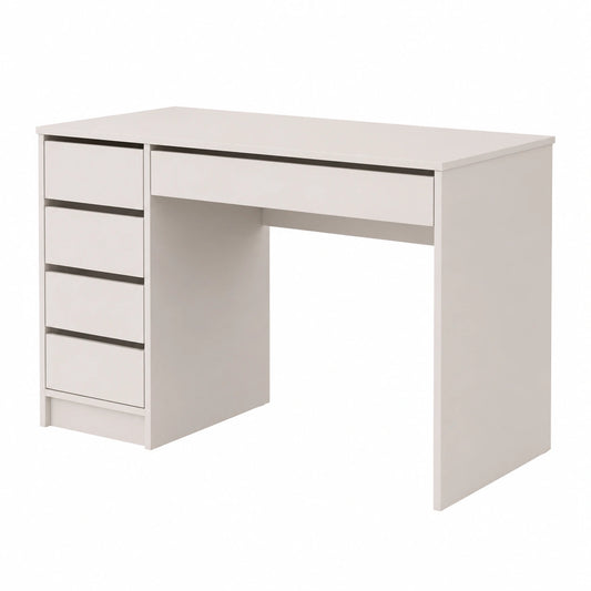 Scrivania Ufficio Moderna Beige 120cm con Cassetti Senza Maniglie