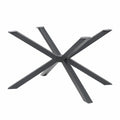 Base per Tavolo in Acciaio a Stella Nero, Capacità 160 kg, 120x75x72 cm
