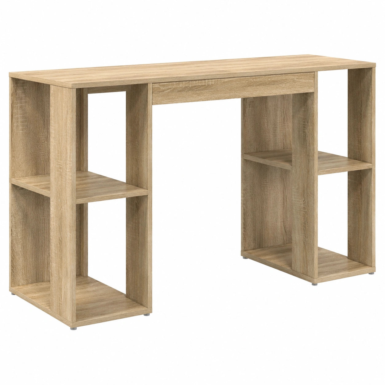 Scrivania Elegante in Legno Multistrato con Ampio Spazio di Archiviazione, 130 x 50,5 x 75 cm