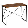 Scrivania Pieghevole in Legno e Metallo, Salvaspazio per Ufficio e Casa, 74x45x90 cm, Marrone