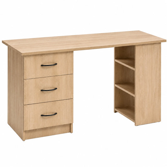 Scrivania Moderna in Rovere con Cassetti e Vani, Perfetta per Ufficio e Studio
