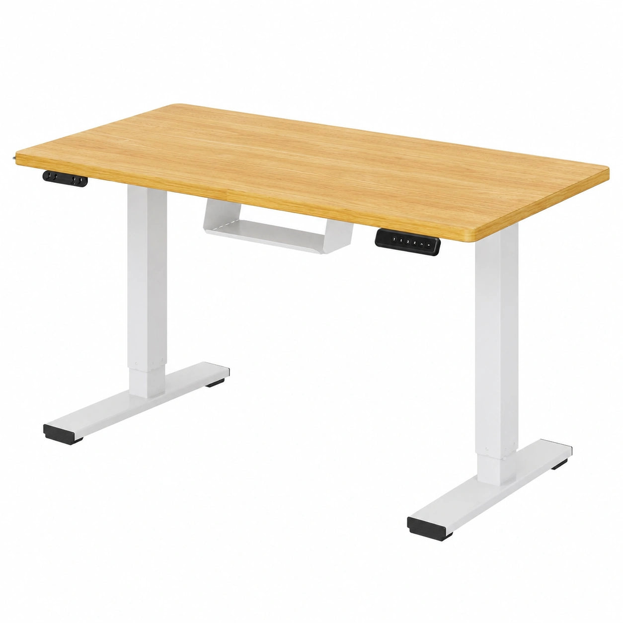 Scrivania Ergonomica Regolabile FLEXISPOT con Gestione Cavi e Ganci, Piano Unico 100x60 cm in Acero