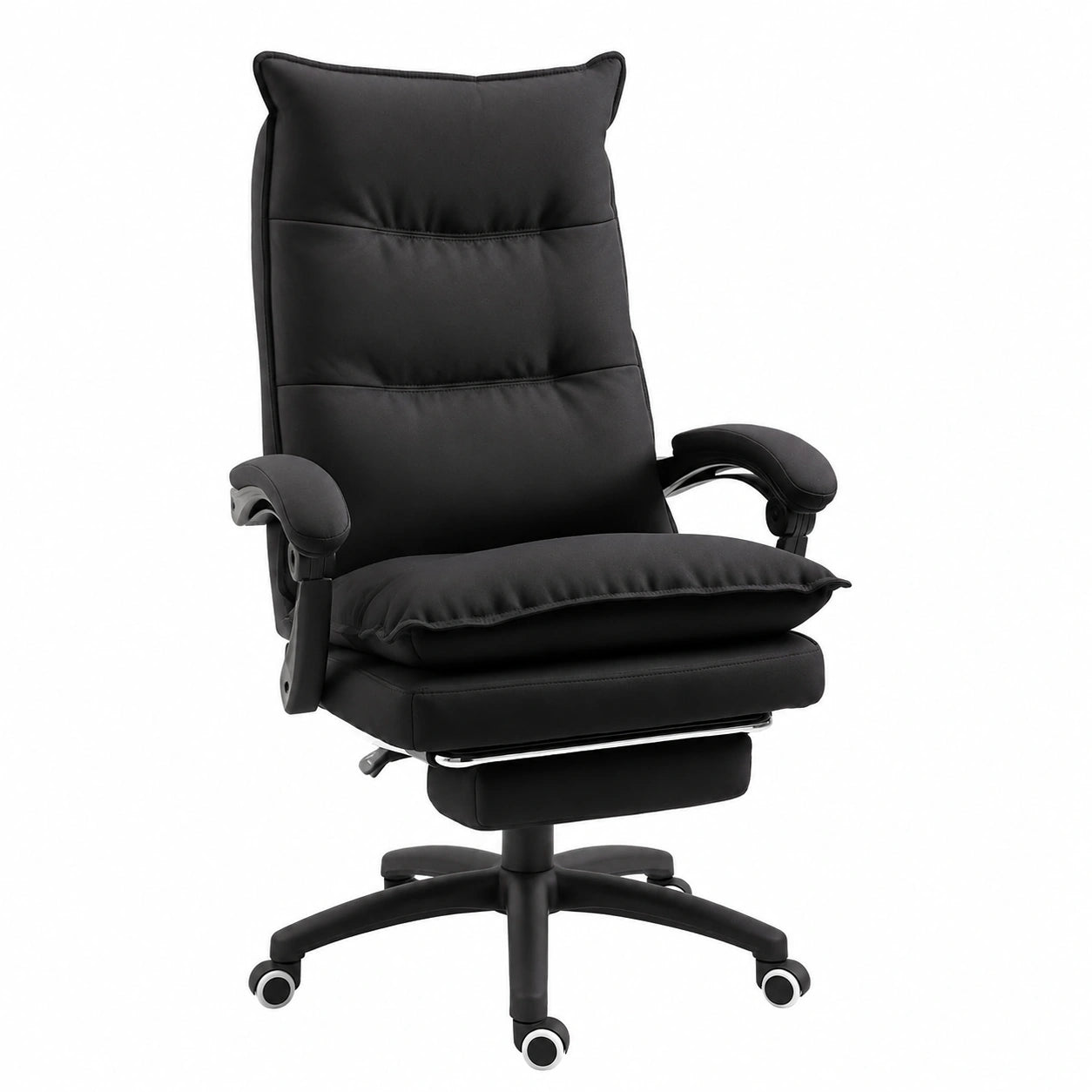 Sedia da Ufficio Vinsetto Ergonomica con Massaggio a 6 Punti e Telecomando, Altezza Regolabile, Tessuto Effetto Lino, 70x62x120-130 cm, Nera