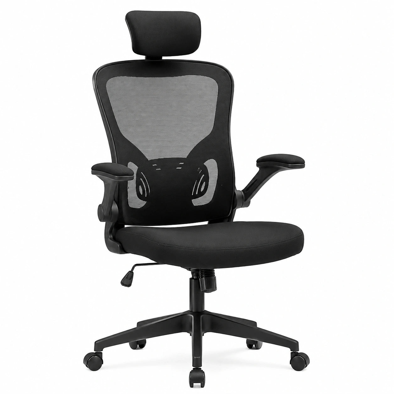 Poltrona Ergonomica per Ufficio con Schienale Alto, Supporto Lombare, Poggiatesta e Braccioli Regolabili