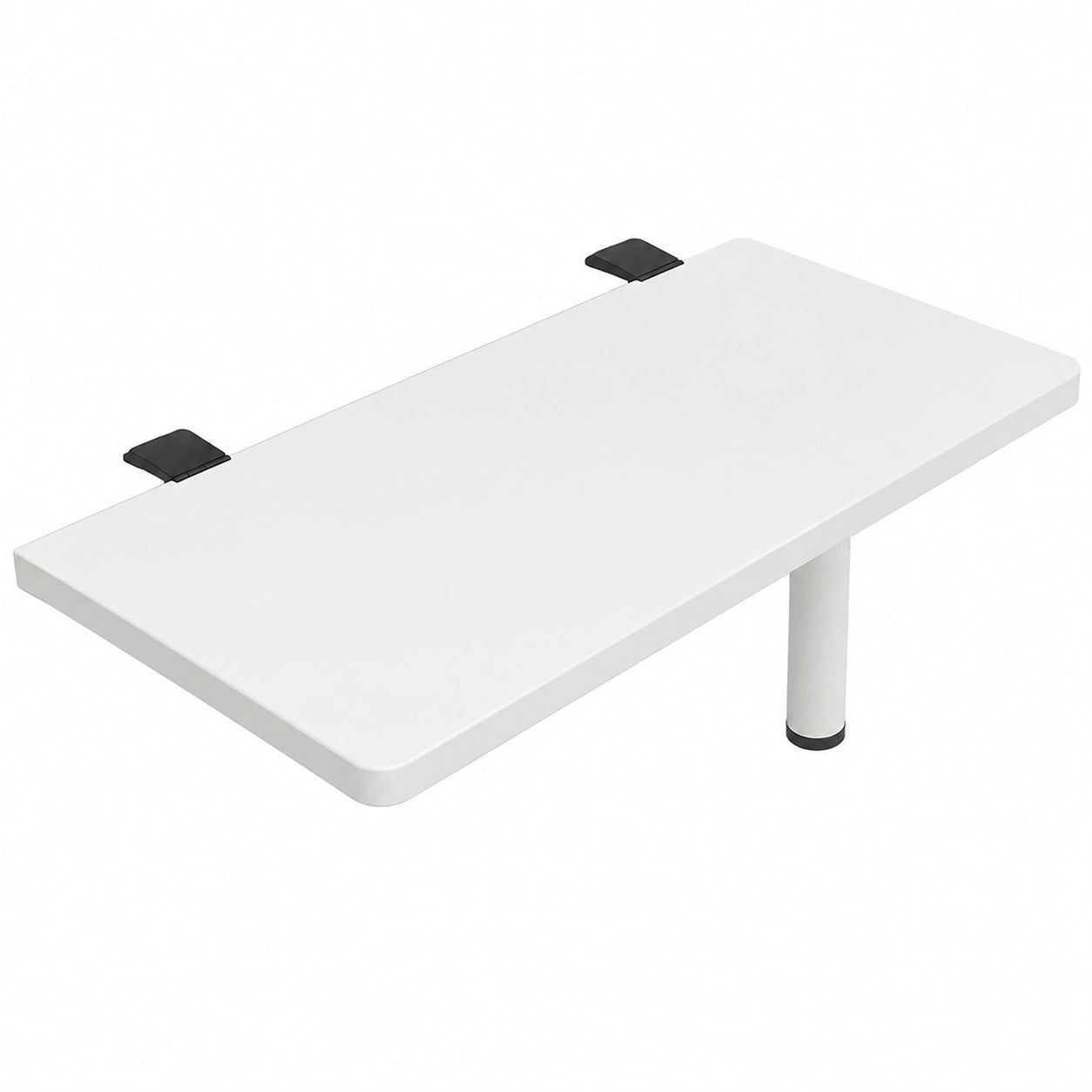 Supporto Ergonomico per Scrivania in Legno Pieghevole con Morsetti in Acciaio, Vassoio Porta Tastiera per Casa e Ufficio, Bianco 60x20cm