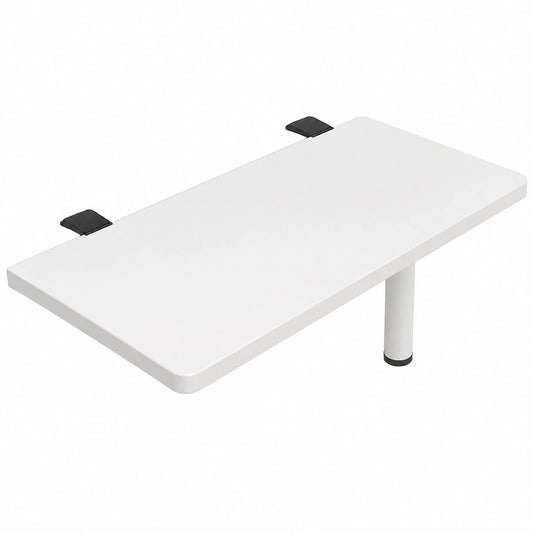 Supporto Ergonomico per Scrivania in Legno Pieghevole con Morsetti in Acciaio, Vassoio Porta Tastiera per Casa e Ufficio, Bianco 60x20cm