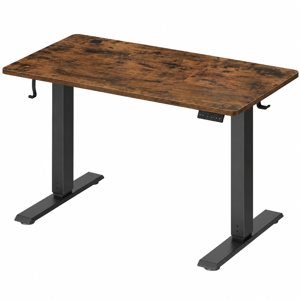Tavolo Ufficio Regolabile Elettricamente, Funzione Memoria, 4 Altezze, 120x60 cm, Stile Vintage, Marrone