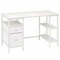 Scrivania Moderna con Ripiani e Cassetti per Ufficio e Soggiorno, 140x60x76 cm, Bianco Acero